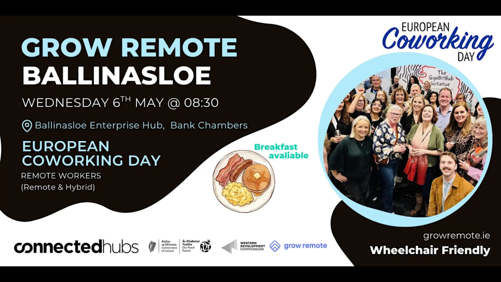 Read more about the article IN-PERSON: European Coworking Day for remote & hybrid workers in Ballinasloe