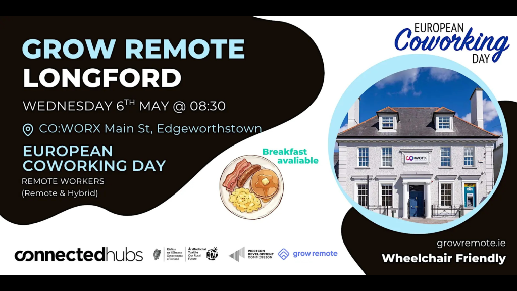 Read more about the article IN-PERSON: European Coworking Day for remote & hybrid workers in Longford